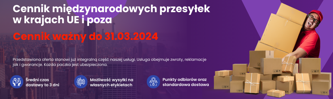 Cennik międzynarodowych przesyłek w krajach UE i poza