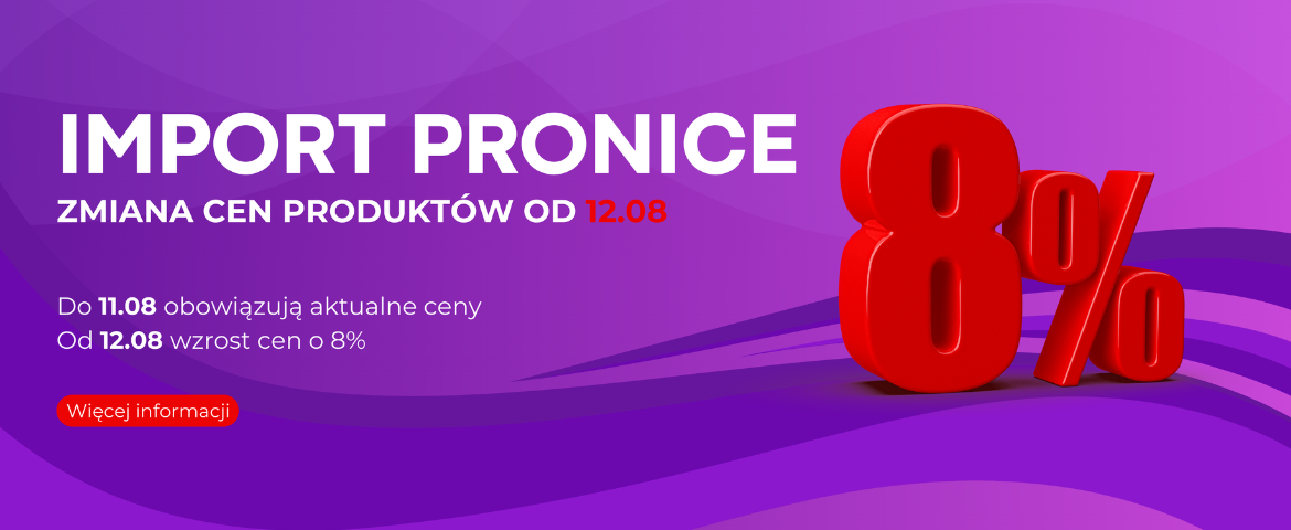 Ważna informacja dotycząca zmian cen produktów Import ProNice