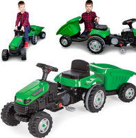 OGROMNY SOLIDNY TRAKTOR Z PRZYCZEPĄ NA PEDAŁY PAKA