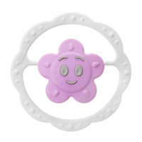 172 Grzechotka sensoryczna kwiatek różowo - szary