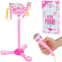 Mikrofony na baterie ze statywem zestaw 2 sztuk karaoke dla dzieci