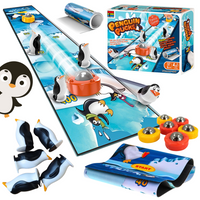 Gra Zręcznościowa "Zbij Pingwina" Antypoślizgowa Mata Krążki Pingwinki