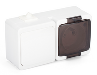 MODUŁ GNIAZDO ELEKTRYCZNE + ŁĄCZNIK NATYNKOWY IP44