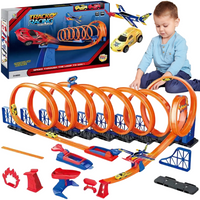 Duży Tor Samochodowy Wyścigowy Auto Auta Pętle Wyrzutnia Zjeżdżalnia Zestaw