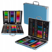 DUŻY ZESTAW ARYSTYCZNY DO MALOWANIA DLA DZIECI PLASTYCZNY WALIZKA FARBKI