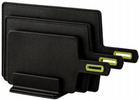 ZESTAW 3 DESEK NA STOJAKU CZARNE DESKI DO KROJENIA