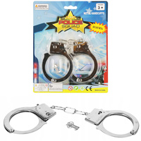 ZABAWKOWE KAJDANKI METALOWE POLICYJNE + 2 KLUCZYKI MAŁY POLICJANT ZABAWKA