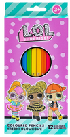 Kredki ołówkowe trójkątne L.O.L - 12 kolorów