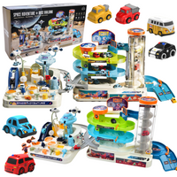 Kosmiczny Tor Samochodowy Podwójna Konstrukcja Autka Wyciągi Parking Winda