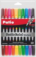 Flamastry patio dwustronne 10 kolorów 10 szt