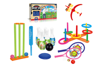 GRA ZRĘCZNOŚCIOWA ŁUK FRISBEE KRĘGLE RAKIETKI +6W1