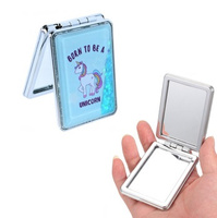 LUSTERKO JEDNOROŻEC Z BROKATEM SZKLANE KIESZONKOWE DLA DZIEWCZYNKI MAKIJAŻ