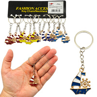 Brelok łódka metalowy zestaw 12 sztuk praktyczny gadżet dla miłośników