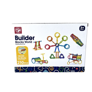 Klocki Konstrukcyjne Dla Dzieci Edukacyjne Zestaw El. 210 Prezent Pudełko