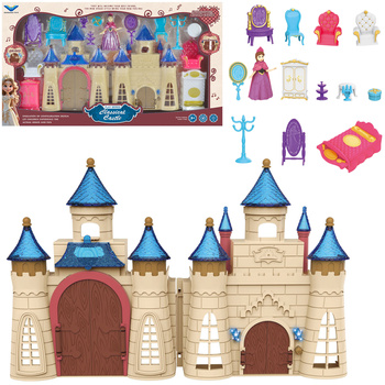 DOMEK DLA LALEK Z MEBELKAMI ŚWIATŁO DŹWI