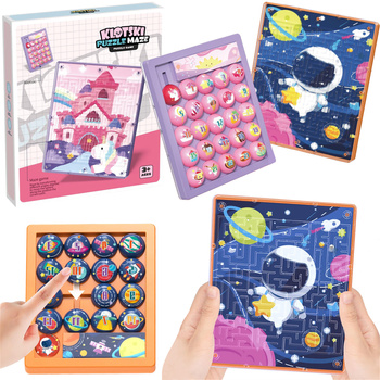 GRA ZRĘCZNOŚCIOWA LOGICZNA UKŁADANKA LABIRYNT PUZZLE ZABAWKA PRZESUWANA 2W1