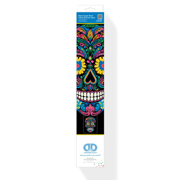 DIAMOND DOTZ ADULTS FLOCKED NEON SUGAR SKULL