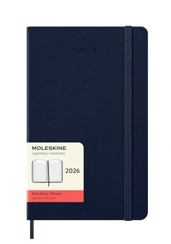 Kalendarz 2026 12M Moleskine L twarda oprawa dzienny Sapphire Blue 13x21cm
