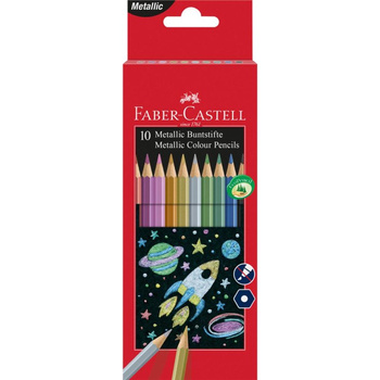 Kredki ołówkowe sześciokątne metaliczne Faber-Castell 10 kolorów