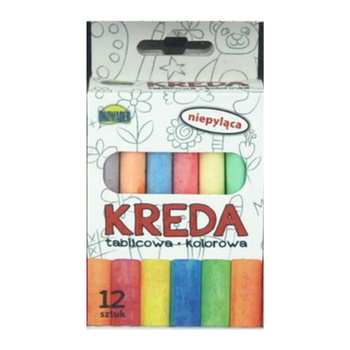 Kreda tablicowa kolorowa 12 sztuk zestaw do rysowania na tablicy