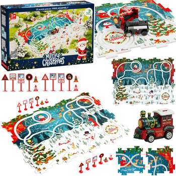 Kolejka Tor Świąteczny Puzzle El. 25 Prezent Zabawka Dla Dzieci