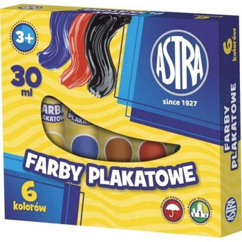 Farby plakatowe Astra 6 kol x 30 ml - tuba