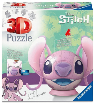 Puzzle 3D: Disney Stitch Kula Angel z uszami Ravensburger