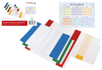 Paczka okładek uniwersalnych PVC +plan lekcji