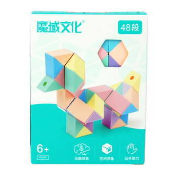 Układanka logiczna Magiczny Wąż pastelowy edukacyjny 48 elementów