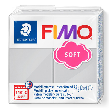 Kostka FIMO soft 57g jasno szary masa termoutwardzalna Staedtler