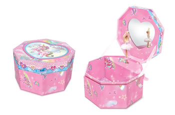 Szkatułka z pozytywką ośmiokątna Jednorożec