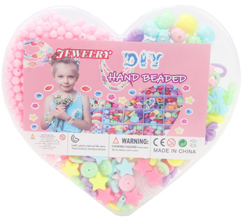 Koraliki do nawlekania serce drewniane rękodzieło DIY dla dzieci