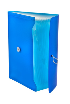 Teczka A4 PP harmonijkowa z gumką niebieska