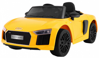 Auto Na Akumulator Audi R8 Spyder Żółty Pilot EVA Wolny Start Radio MP3 LED