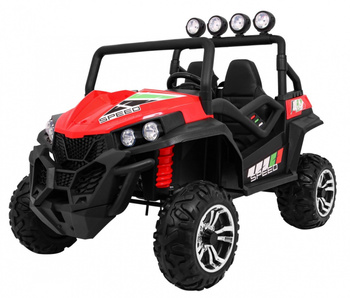 Grand Buggy Strong Lift dla dzieci Czerwony + Napęd 4x4 + Pilot + Bagażnik + Radio MP3 + LED