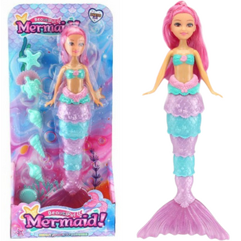 MAGICZNA LALKA MAŁA SYRENKA SYRENA OGON AKCESORIA PREZENT DLA DZIEWCZYNKI