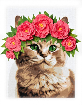 Malowanie po numerach IDEYKA 30x40cm z glinką Elegancka Kotka