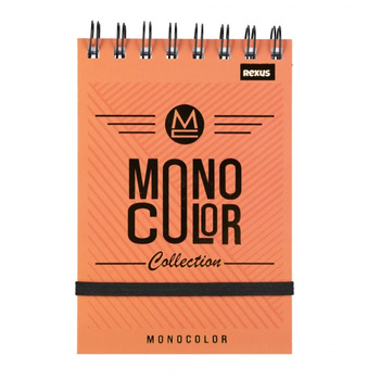 Kołonotes A6 96k.kratka zamykany na gumkę Monocolor