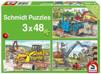 Puzzle 3x48 Pojazdy budowlane 112943