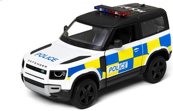 Model Land Rover Defender 90 Policja Samochód Zabawka Dla Dzieci 1:24