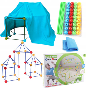 Zestaw Konstrukcyjny Słomki Namiot Baza Patyczki Kulki Klocki Baza Rurki XL