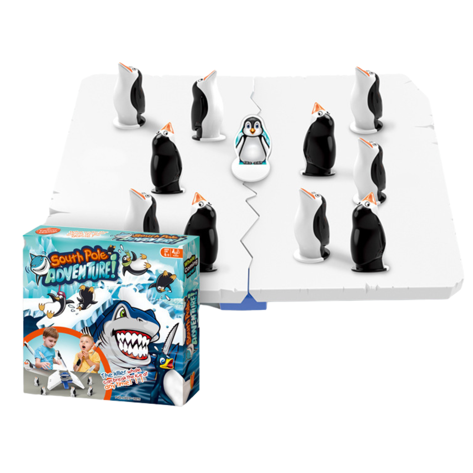 Gra Rodzinna "Przygoda Na Biegunie Południowym" Pingwinki Rekin Zestaw