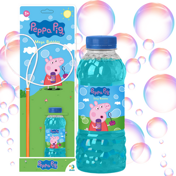 Zestaw Do Tworzenia Dużych Baniek Mydlanych "Świnka Peppa" Płyn 450ml