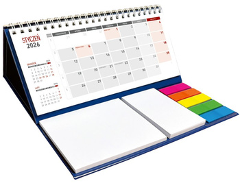 Kalendarz 2026 z notesem miesięczny klejony