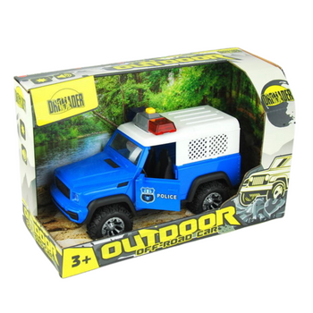 JEEP AUTO POLICYJNY ZABAWKA Z DŹWIĘKAMI EDUKACYJNA W PUDEŁKU DLA DZIECI