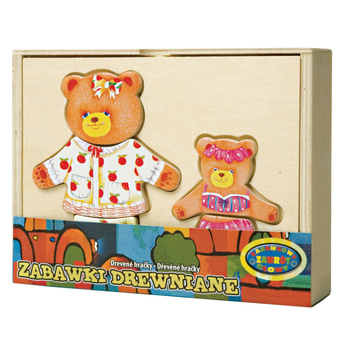 Układanka drewniana edukacyjna dla dzieci dwa misie puzzle rozwijające