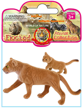 Zabawki Zwierzęta Zoo Flokowane Mama i Dziecko Edukacyjne Dla Dzieci