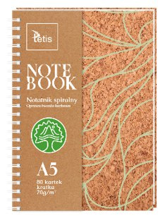 Kołonotatnik A5 oprawa korkowa 70g/m2 80 kartek