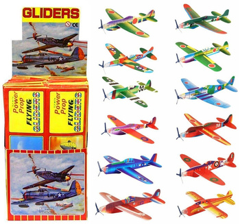 SAMOLOT STYROPIANOWY MYŚLIWIEC SZYBOWIEC RZUTKA SAMOLOCIK LEKKI 20cm