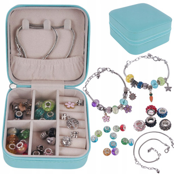 Zestaw Do Robienia Biżuterii Bransoletek Diy Charms Koraliki Pudełko Ozdobn